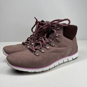 Cole Haan ZERØGRAND Women's 9.5B Mauve/Pink Leather Waterproof Hiker Boot W14044